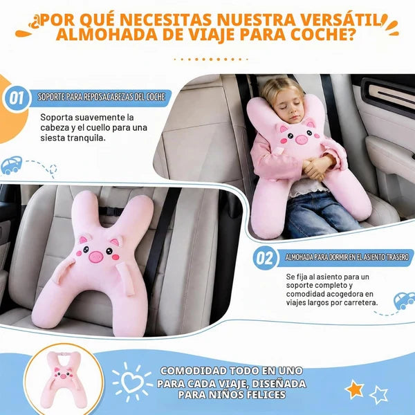 Almohada de Viaje Infantil con Soporte para Cabeza y Cuello