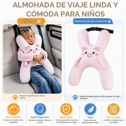 Almohada de Viaje Infantil con Soporte para Cabeza y Cuello